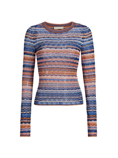 Ulla Johnson Lunaire Stripe Pointelle Knit Top In Multi