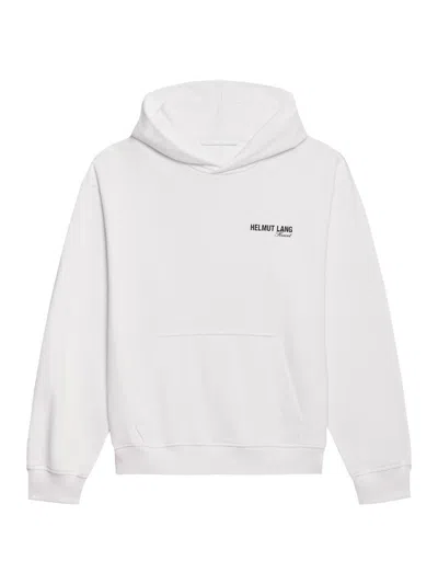 Helmut Lang Plastic Compact Cotton Graphic Hoodie In White