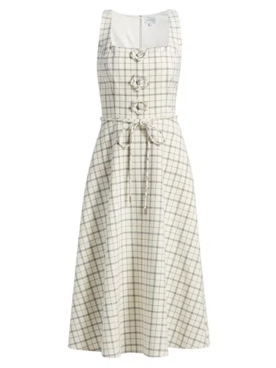 Milly Mira Plaid Midi Dress In Multi