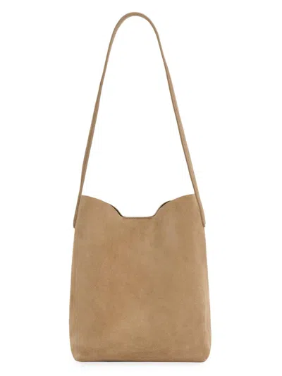 Mansur Gavriel Small Everyday Cabas Suede Hobo Bag In White