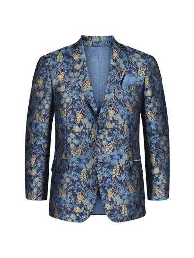 Robert Graham Radford Tailored Fit Floral Jacquard Sport Coat In Blue