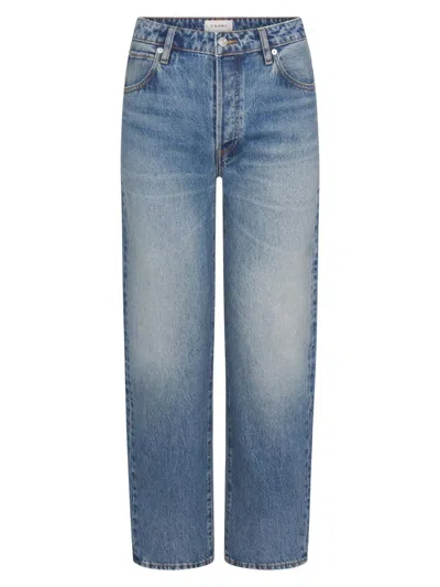 Frame Whiskered Faded-effect Jeans In Blue