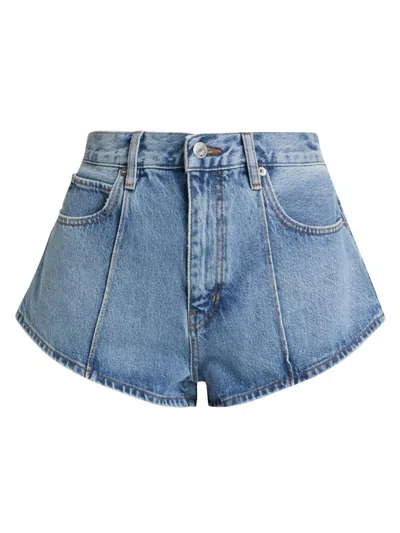 Frame The Tilt High Rise Denim Mini Shorts In Blue