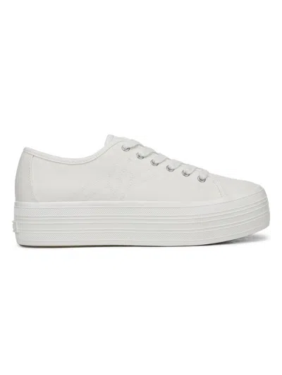 Veronica Beard Truett Platform Canvas Sneakers In White