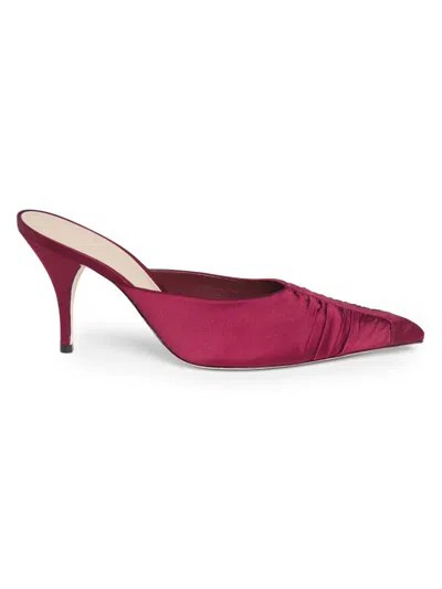 22élevé Women's 85mm Ruched Satin Mules In Burgundy | ModeSens