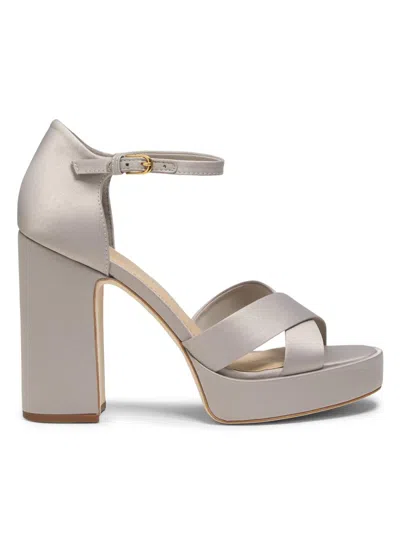 22élevé Women's 115mm Satin Platform Sandals In Gray | ModeSens