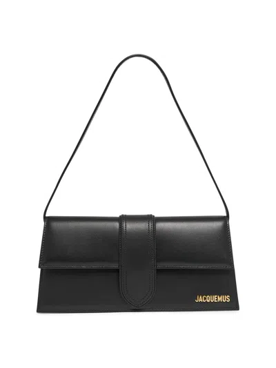 Jacquemus Le Bambino Long Black Shoulder Bag With Removable Shoulder Strap In Leather Woman