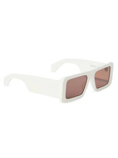 Off-white Troy Arrow Rectangle Sunglasses In White