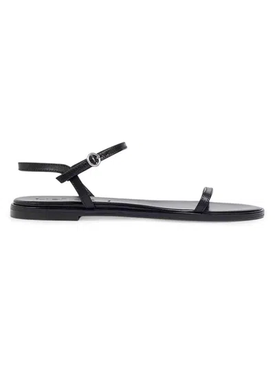 Aeyde Nettie Leather Ankle-strap Sandals In Black
