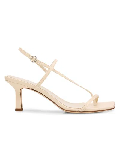 Aeyde Off-white Elise Leather Toe-post Heeled Sandals In Multi