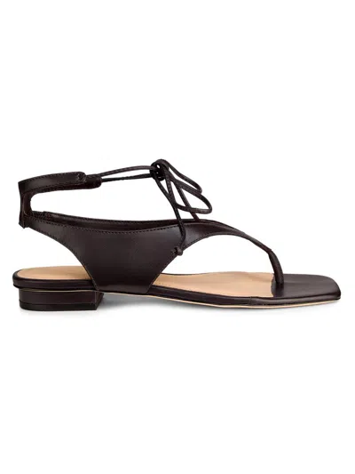 22élevé Women's Leather Ankle-wrap Sandals In Brown | ModeSens