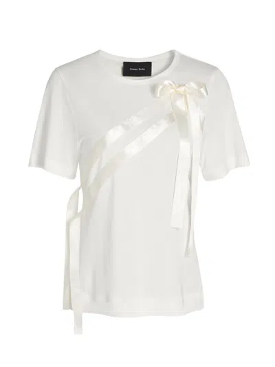 Simone Rocha Bow Sash Short-sleeve T-shirt In White
