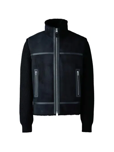Mackage Jonathan Suede Full Zip Jacket In Brown