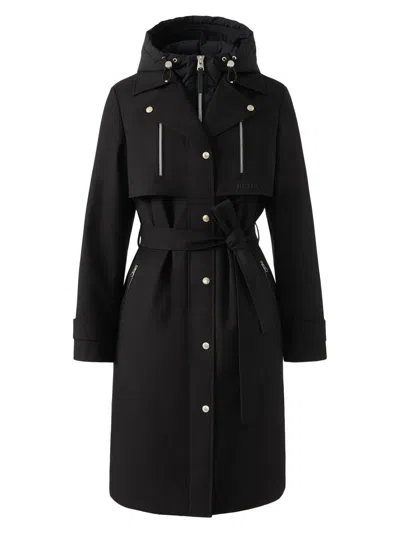 Mackage Siobhan Hooded Belted Coat In Black