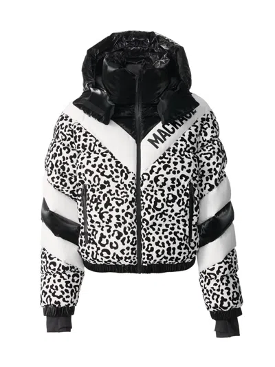 Mackage Kairi-flp Leopard-print Ski Jacket In Black