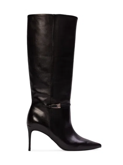 Black Suede Studio Elo 80 Leather Boot In Black