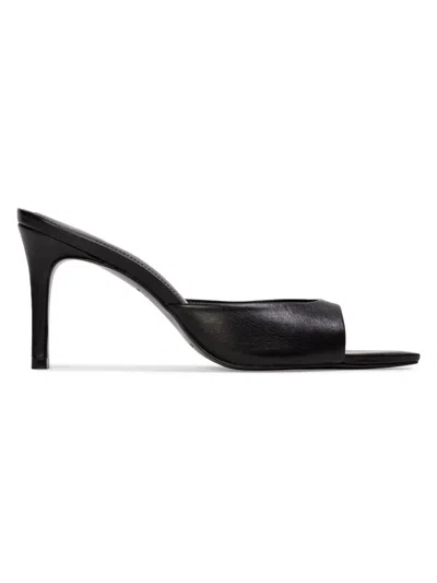 Black Suede Studio Brea 80 Distressed Leather In Black