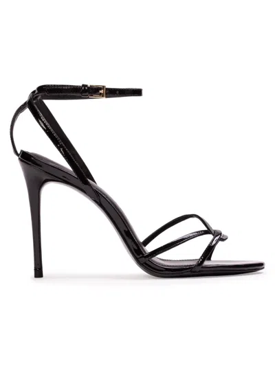 Black Suede Studio Miley 100 Patent Sandal In Black