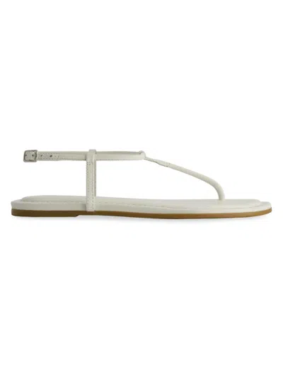 Bernardo Hercu Leather Ankle-strap Flat Sandals In White