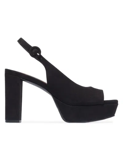 Bernardo Vega Peep-toe Platform Slingback Heels In Black