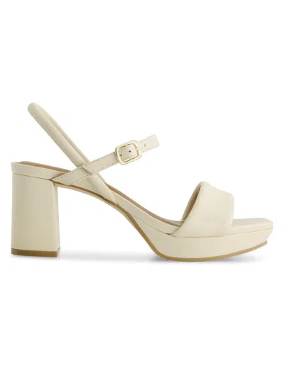 Bernardo Canto Leather Platform Sandals In White