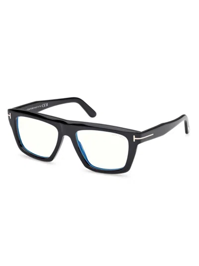 Tom Ford Ft6084-b Bold Rectangular Acetate Sunglasses In Black