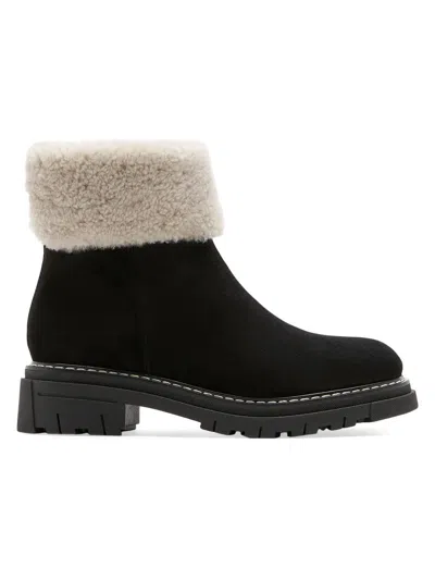 La Canadienne Dwayne Waterproof Genuine Shearling Cuff Bootie In Black