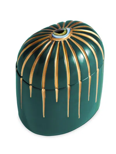 L'objet Lobjet Lito Bold Eye 24k-gold Porcelain Scented Candle In Green