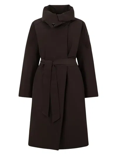 Moose Knuckles Lonsdale Long Wrap Jacket In Brown