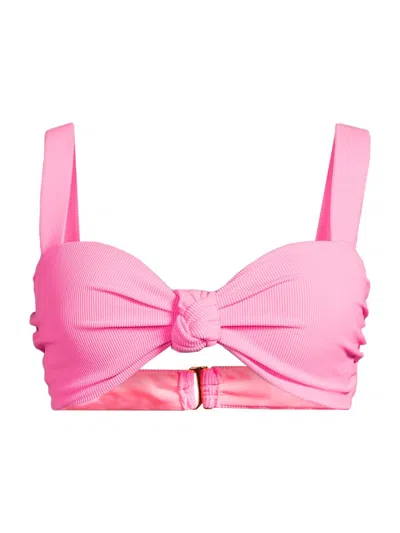 Beach Riot Sophia Knot Front Bikini Top In Prism Pink | ModeSens