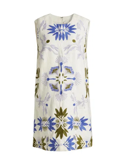 Marie Oliver Yvette Sleeveless Mini Shift Dress In Waltz In White