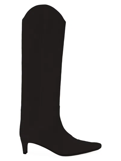 Staud Women's Western Wally Suede Tall Boots In Black