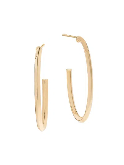 Lana Jewelry 14k Yellow Gold Narrow Oval Hoop Earrings