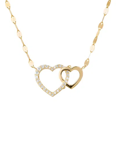 Lana Interlocking Diamond Heart Pendant Necklace 14k In Gold