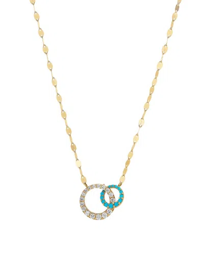 Lana Turquoise & Diamond Interlocking Disc Pendant Necklace In Gold ...