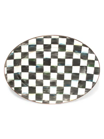 Mackenzie-childs Mackenzie Childs Courtly Check Medium Enameled Steel Oval Platter In Multi