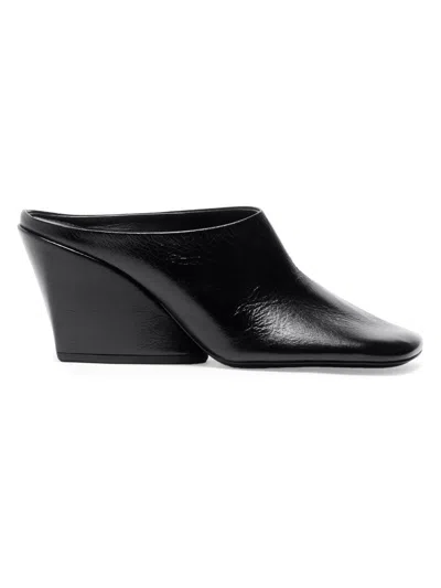 Proenza Schouler Slant Leather Mules In Black