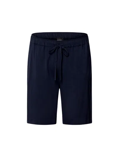 Hanro Natural Living Organic Cotton Drawstring Shorts In Blue