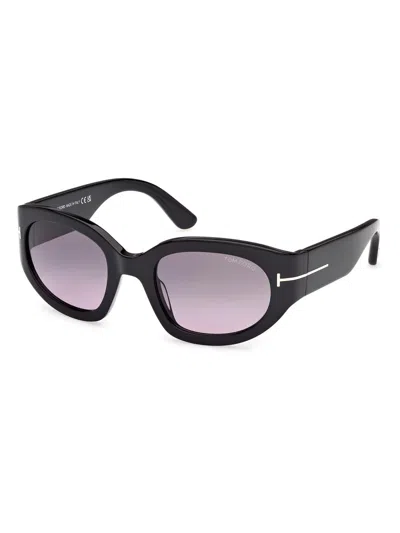 Tom Ford Arizona 53mm Gradient Rectangular Sunglasses In Multi