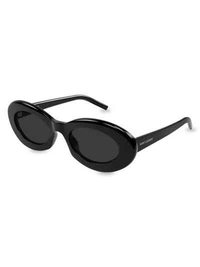 Saint Laurent Black-black-black Recycled Acetate Sunglasses In Neutral