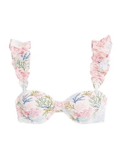 Patbo Seaweed Flutter Bikini Top In Multi