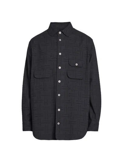Kenzo Chest-pockets Patterned Overshirt In Animal Print