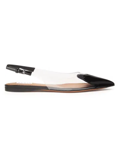 Alaïa Pointed Toe Slingback Sandals Transparent Panel In Black