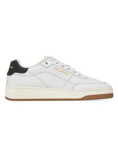 Saint Laurent Sl61 Smooth Leather Sneakers In White