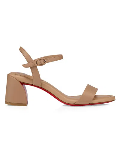 Christian Louboutin 55mm Miss Jane Block-heel Strappy Sandals In Multi