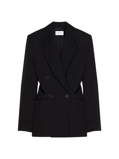 Givenchy Double-breasted Slashed Jacket In Wool In Black