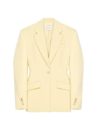 Givenchy Single-breasted Cocoon Jacket In Wool In Gold