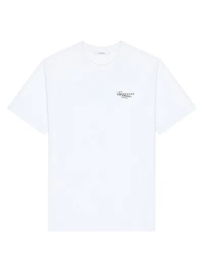 Givenchy Men White Crew Neck T-shirt With Logo On Front And Back In Cotton Man