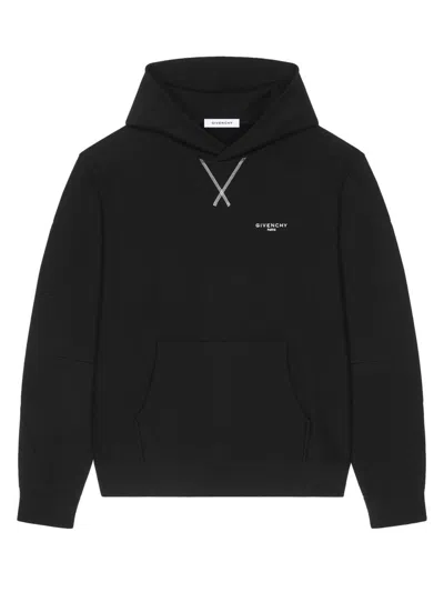 Givenchy Couture Seam Fleece Hoodie With Paris Embroidery Clothing In Black