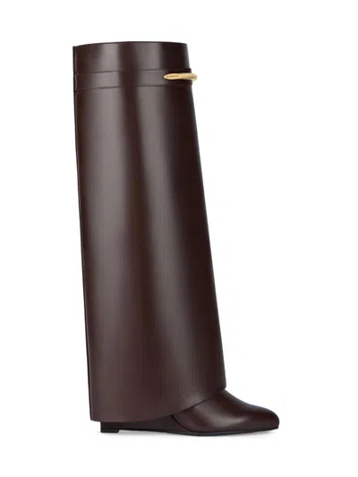 Givenchy Stylish Calf Leather Ankle Boots For Women In Burgundy